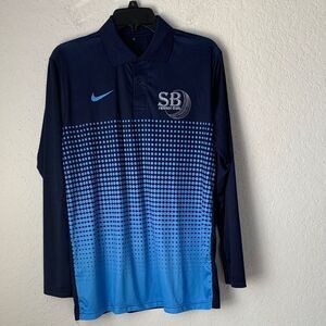 Men's Navy and Light Blue Long Sleeve T-Shirt